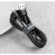 Кабель Baseus Cafule Cable USB For Type-C 3A 0.5m Gray+Black