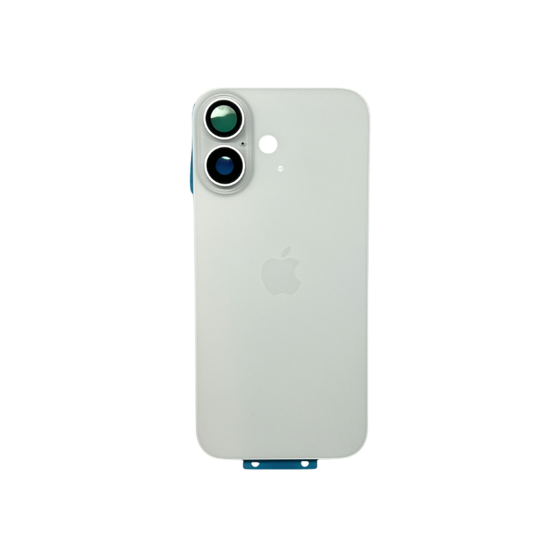 Задняя крышка iPhone 17 White с фиксатором и стеклом камеры