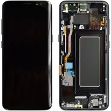 Дисплей Samsung G950 Black S8 (GH97-20457A) сервисный оригинал в сборе с рамкой