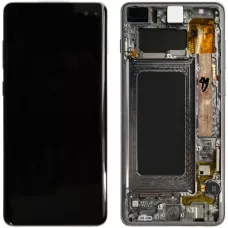 Дисплей Samsung G975 White S10+ (GH82-18849B) сервисный оригинал в сборе с рамкой