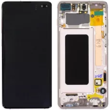 Дисплей Samsung G975 Ceramic White S10+ (GH82-18849J) сервисный оригинал в сборе с рамкой
