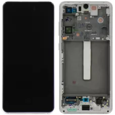 Дисплей Samsung G990 White S21 FE (GH82-26414B) сервисный оригинал в сборе с рамкой