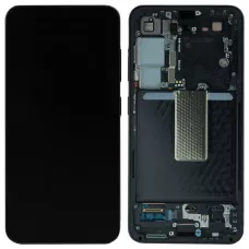 Дисплей Samsung S911 S23 Phantom Black сервисный оригинал в сборе с рамкой