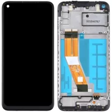 Дисплей Samsung M11 Black M115 2020 (GH81-18736A) сервисный оригинал в сборе с рамкой