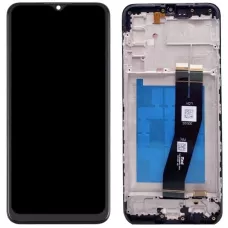 Дисплей Samsung A025F A02s 2021 / M025 M02s 2021 с сенсором и рамкой, 160,5 х 72 mm, черный (оригинал Китай)