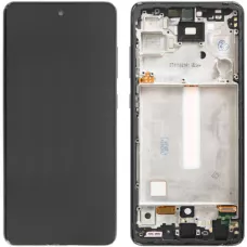 Дисплей модуль Samsung SM A525 OLED A52 Black 2021 в сборе с рамкой