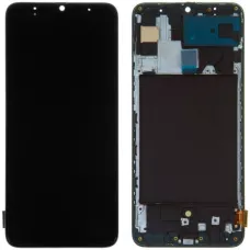 Дисплей модуль Samsung SM A705 OLED A70 Black 2019 (оригинальный размер матрицы) в сборе с рамкой