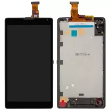Дисплей Sony C6502 Xperia ZL L35h/C6503/C6506 черный, с рамкой красного цвета