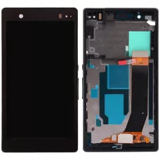 Дисплей Sony C6602 Xperia Z L36h/C6603/C6606 черный, оригинал PRC с рамкой