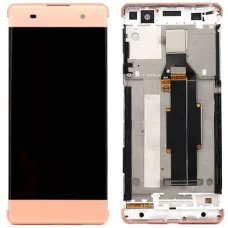 Дисплей Sony F3111 Xperia XA/F3112/F3113/F3115/F3116 розовый, Rose Gold, REF (переклеенное стекло), с рамкой