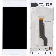 Дисплей Sony G3112 Xperia XA1 Dual /G3116 /G3121 /G3123 /G3125 белый с рамкой, REF (переклеенное стекло)