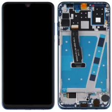 Дисплей Huawei P30 Lite черный, оригинал PRC 24MP, с рамкой синего цвета, Peacock Blue