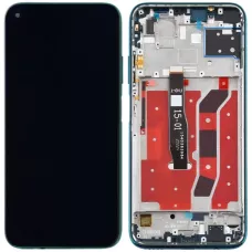 Дисплей Huawei P40 Lite 4G черный, оригинал PRC с рамкой зеленого цвета, Emerald Green