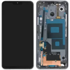 Дисплей LG G710 G7 ThinQ черный, оригинал PRC с рамкой серого цвета, New Platinum Gray