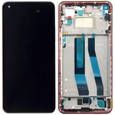 Дисплей Xiaomi Mi 11 Lite/Xiaomi 11 Lite 5G NE черный, версия Tianma, Amoled, оригинал PRC с рамкой розового цвета, Peach
