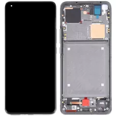 Дисплей Xiaomi Mi 11 Pro / Mi 11 Ultra черный, Amoled, REF, с рамкой, со шлейфом сканера отпечатка пальца