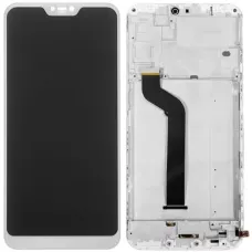 Дисплей Xiaomi Mi A2 Lite/Redmi 6 Pro белый, с рамкой, без шлейфа датчика приближения
