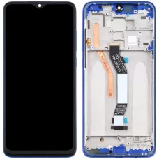 Дисплей Xiaomi Redmi Note 8 Pro Dual Sim черный, In-Cell, OEM, с рамкой синего цвета