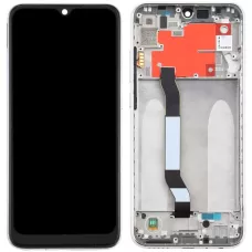 Дисплей Xiaomi Redmi Note 8T черный, оригинал PRC с рамкой серебристого цвета, Moonlight White