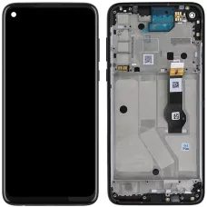 Дисплей Motorola XT2041 Moto G8 Power черный, оригинал PRC с рамкой, Smoke Black