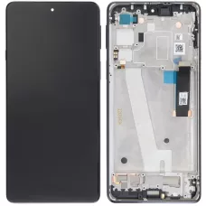 Дисплей Motorola XT2143 Edge 20 черный, OLED, оригинал PRC с рамкой, Frosted Grey