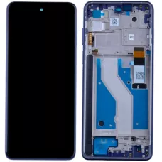 Дисплей Motorola XT2211 Moto G Stylus 2022/XT2215 черный, оригинал PRC с рамкой синего цвета, Twilight Blue