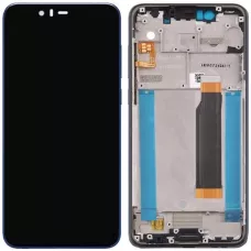 Дисплей Nokia 5.1 Plus /X5 2018 черный, оригинал PRC с рамкой синего цвета, Baltic sea Blue