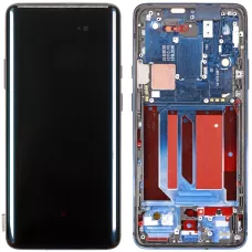 Дисплей OnePlus 7 Pro /7T Pro черный, Amoled, REF, с рамкой синего цвета, Nebula Blue