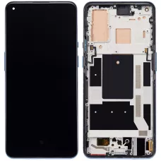 Дисплей OnePlus 9 черный, версия Huaxing, EU/NA, Amoled, REF, с рамкой фиолетового цвета, Winter Mist