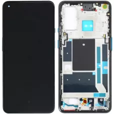 Дисплей OnePlus 9 черный, версия Samsung, EU/NA, Amoled, REF, с рамкой голубого цвета, Arctic Sky