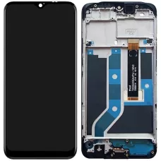 Дисплей Oppo A12/A12s черный, с черным шлейфом, с рамкой