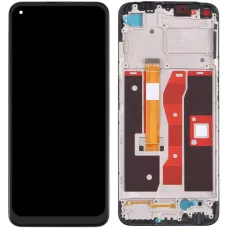 Дисплей Oppo A54 5G/A93 5G/OnePlus Nord N200 5G черный, с рамкой, оригинал PRC