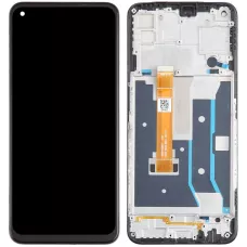 Дисплей Oppo A73 5G черный, с рамкой, оригинал PRC