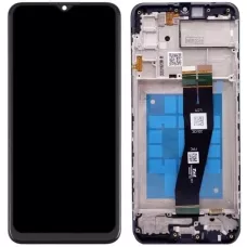 Дисплей Samsung A025G Galaxy A02s/A025U/M025 черный, 163 x 72.5 mm черный шлейф, оригинал, сервисная упаковка, с рамкой, GH82-20181A