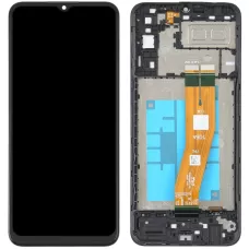 Дисплей Samsung A042 Galaxy A04e черный, оригинал PRC с рамкой