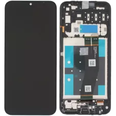 Дисплей Samsung A145 Galaxy A14 4G черный, черный шлейф, оригинал PRC с рамкой