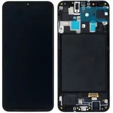 Дисплей Samsung A205 Galaxy A20 черный, TFT (In-Cell) с рамкой