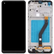Дисплей Samsung A215 Galaxy A21 черный, OEM, с рамкой