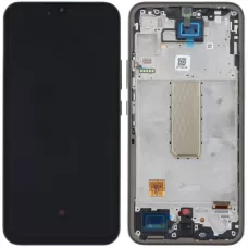 Дисплей Samsung A346 Galaxy A34 черный, OLED (Small LCD), с рамкой серого цвета, Graphite