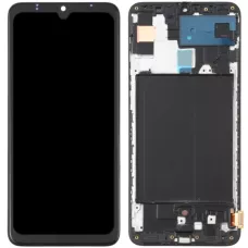 Дисплей Samsung A707 Galaxy A70s черный, Amoled, оригинал PRC с рамкой