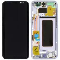 Дисплей Samsung G950 Galaxy S8 черный, OLED, (Small LCD), с рамкой серого цвета, Orchid Gray