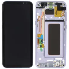 Дисплей Samsung G955 Galaxy S8+ черный, Amoled, оригинал PRC переклеено стекло, с рамкой серого цвета, Orchid Gray