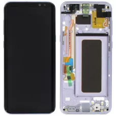 Дисплей Samsung G955 Galaxy S8+ черный, OLED, с рамкой серого цвета, Orchid Gray