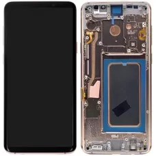 Дисплей Samsung G965 Galaxy S9+ черный, Amoled, оригинал PRC переклеено стекло, с рамкой золотого цвета, Sunrise Gold