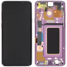 Дисплей Samsung G965 Galaxy S9+ черный, Amoled, оригинал PRC переклеено стекло, с рамкой фиолетового цвета, Lilac Purple
