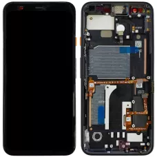 Дисплей Google Pixel 4, P-OLED, оригинал PRC с рамкой, Clearly White (оранжевая кнопка)