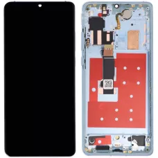 Дисплей Huawei P30 Lite черный, 48MP, с рамкой серебристого цвета, Pearl White