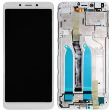 Дисплей Xiaomi Redmi 6/Redmi 6A белый, с рамкой, со шлейфом датчика освещенности