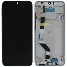 Дисплей Xiaomi Redmi Note 7 / Redmi Note 7 Pro черный, оригинал PRC с рамкой серебристого цвета, White