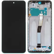 Дисплей Xiaomi Redmi Note 9 Pro черный, оригинал PRC с рамкой зеленого цвета, Tropical Green